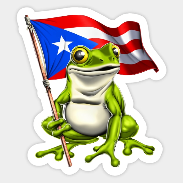 Coqui Frog Puerto Rico Flag Sticker by underheaven